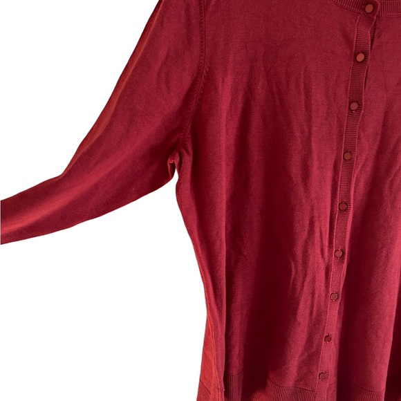 NWT Emaline Red Button Down Cardigan Round Neck Sweater Size 1X - Picture 3 of 9